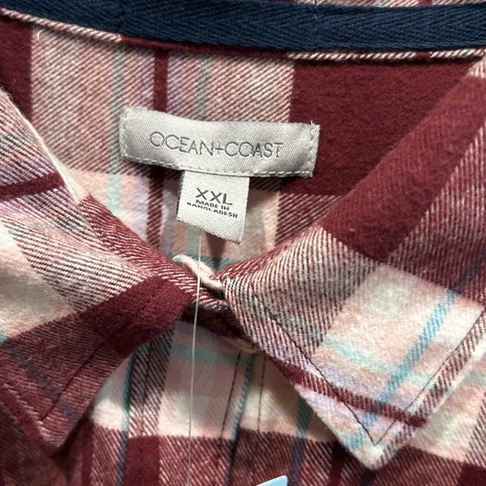 NWT Ocean + Coast Plus Size Flannel Top 2X - Picture 6 of 8
